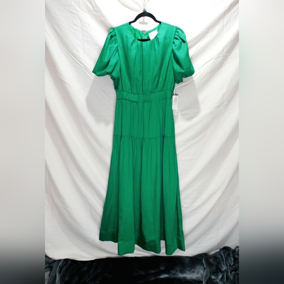 NWT Green Puff Sleeve Ginny Maxi Dress Size Medium in Green by Hyacinth House - Picture 2 of 13